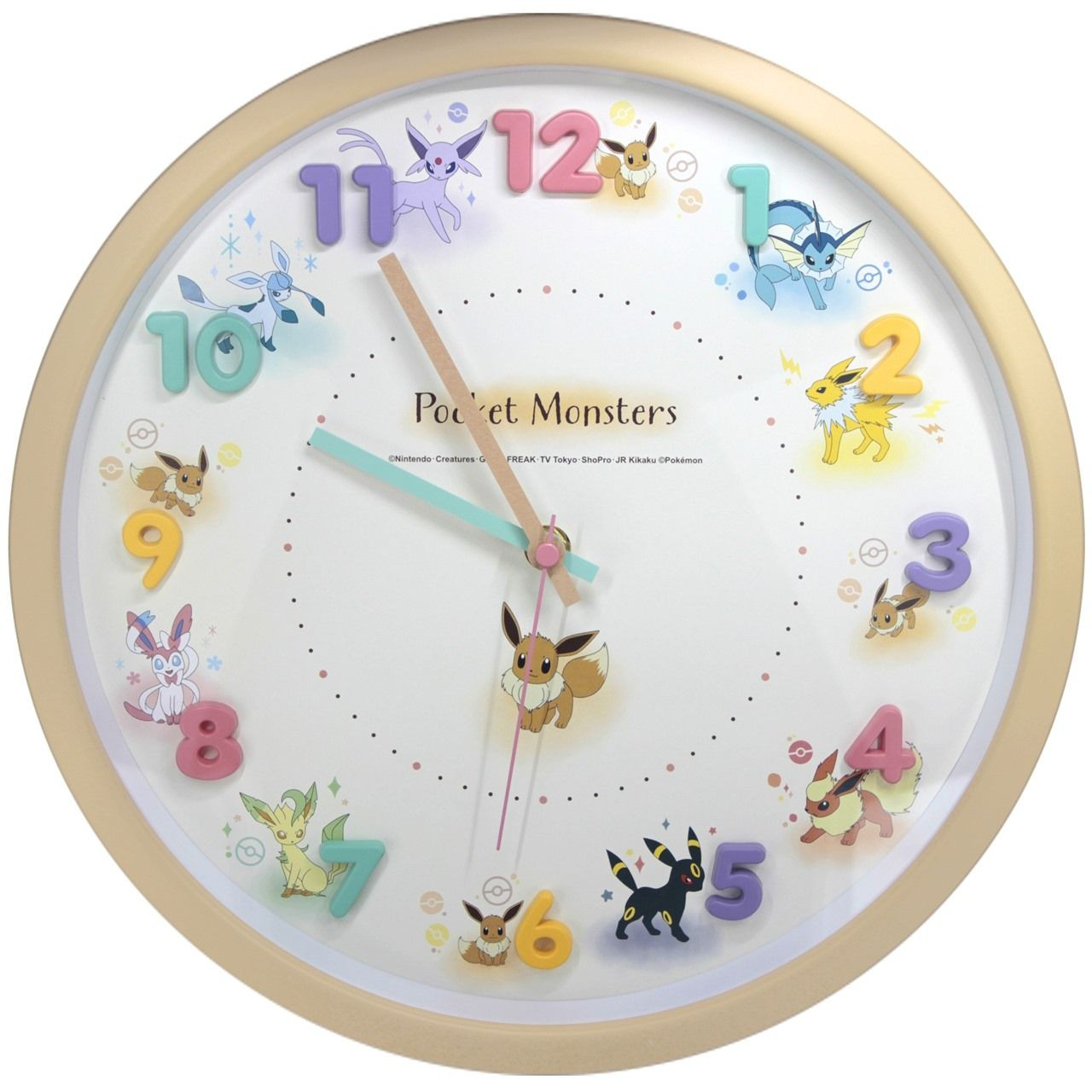 T's Factory Pokemon Icon Wall Clock Eevee Friends